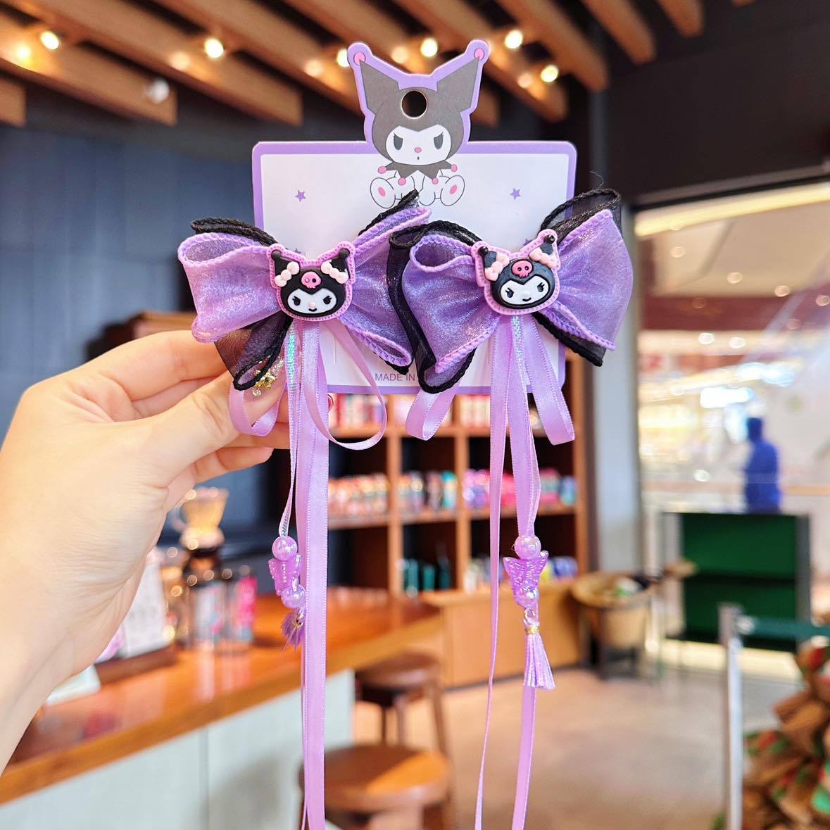 库洛米发饰1对儿童发夹蝴蝶结