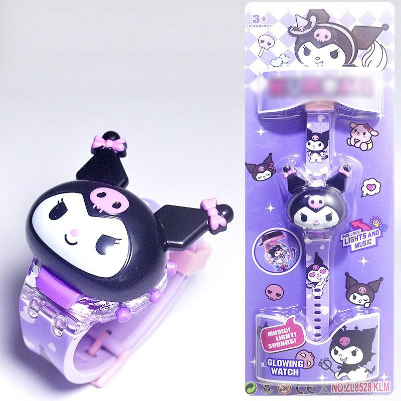 库洛米灯光音乐手表儿童卡通发光库乐米电子表库洛姆玩具表可乐米
