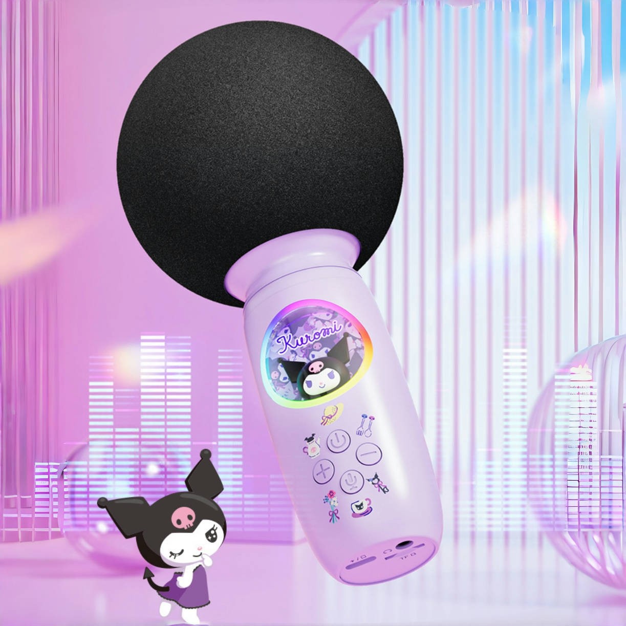 酷洛米无线蓝牙麦克风库乐米话筒音响一体Kuromi唱歌玩具库米洛