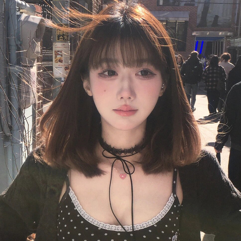 黑色蕾丝蝴蝶结项链女choker项圈