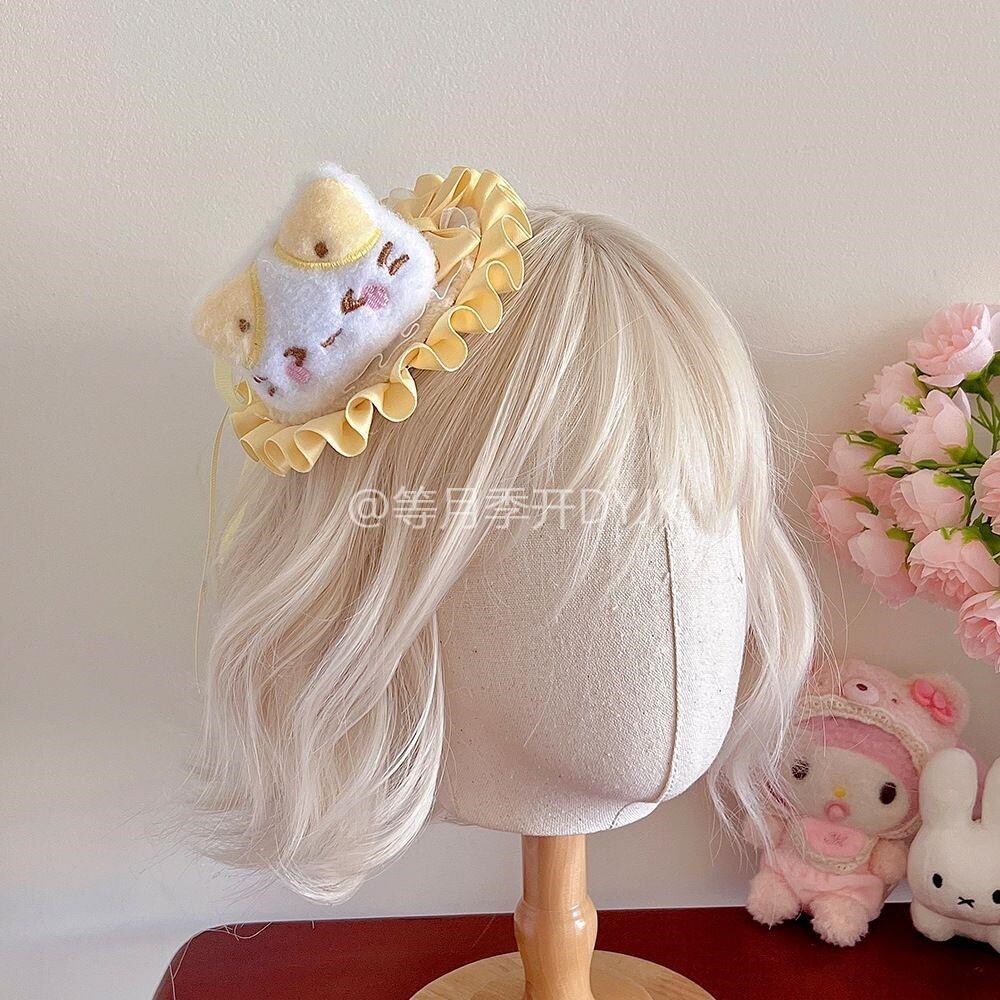 Lolita手作猫咪蛋糕小礼帽发夹