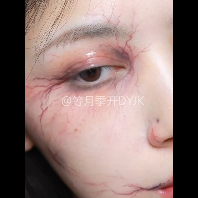 万圣节血丝淤青脸部贴纸纹身贴