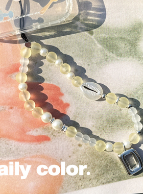 Daily Color原创手机链挂绳水晶挂饰串珠适用iPhone相机挂件礼物