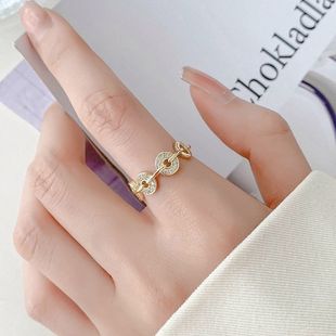 转运钱串子戒指女ins小众设计高级感超闪指环冷淡风潮酷配饰