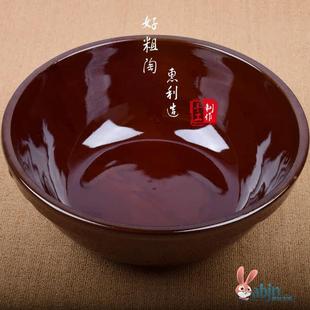 大号瓦盆瓷盆和面陶加厚揉面厨房活面发面瓷 家用盆陶瓷和面盆老式