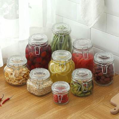 玻璃罐泡菜坛子泡酒玻璃瓶带盖储物罐泡菜罐食品罐蜂蜜罐密封罐子
