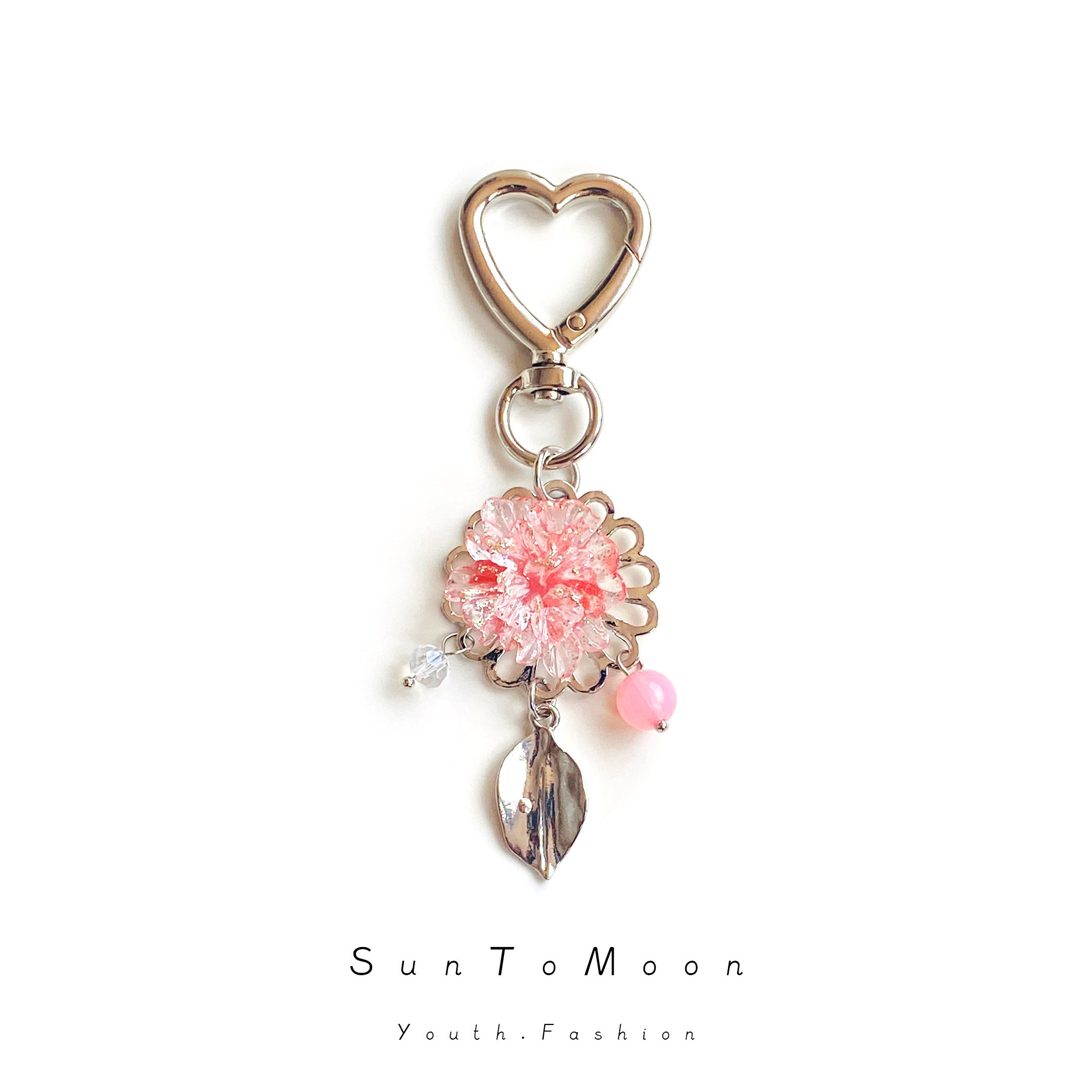 少女心清透水晶花朵简约钥匙扣时尚百搭女生闺蜜书包挂件配饰礼品