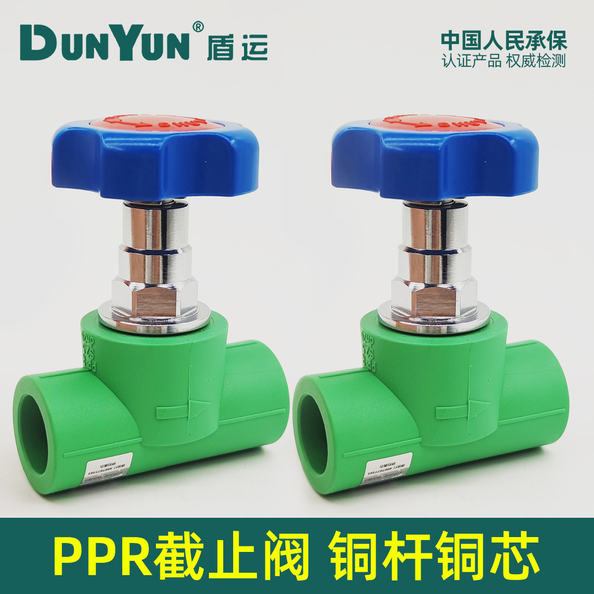 盾运全铜截止阀PPR20 25 32 40水管开关配件总阀升降式4分6分1寸