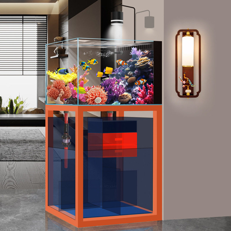 26新款小型海水缸珊瑚缸超白玻璃自循环客厅中小型造景缸生态系统,宠物/宠物食品及用品,底柜/落地缸,淘宝优惠券,粉丝福利购,淘宝优惠卷