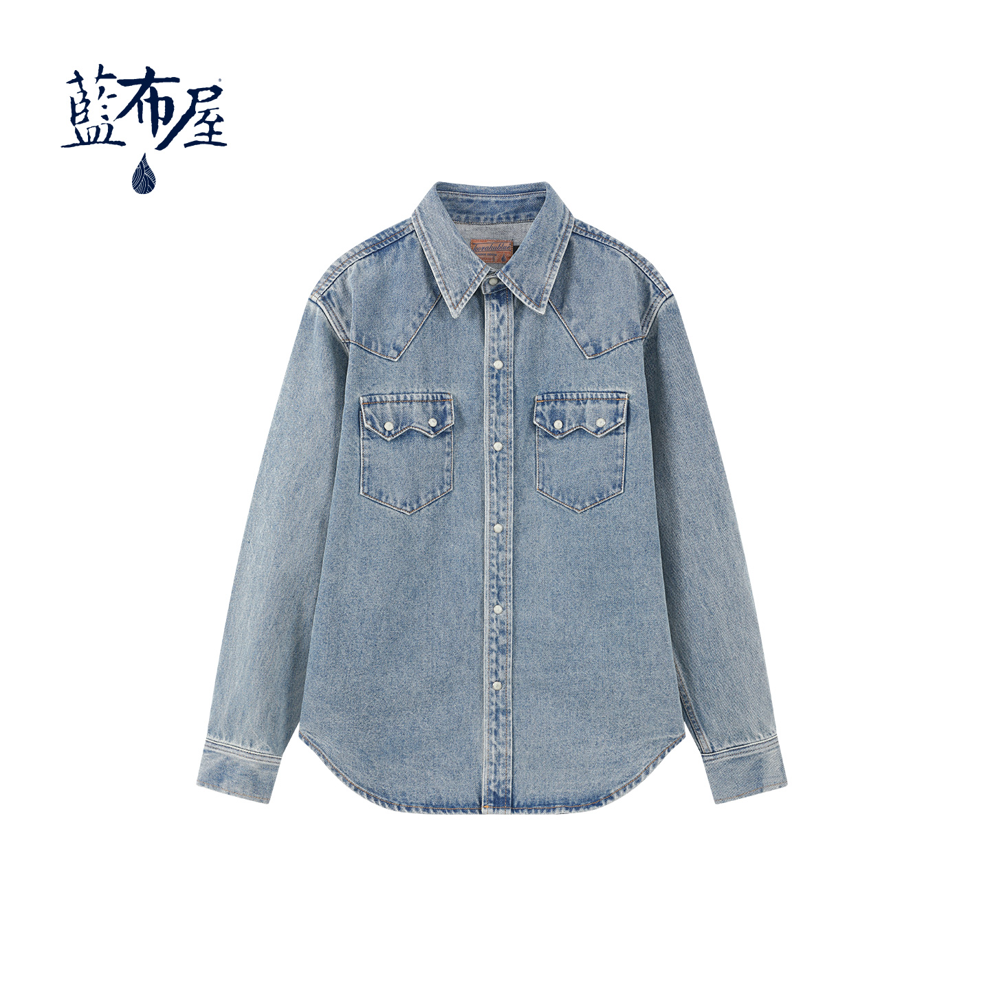 美式复古西部水洗长袖牛仔衬衫