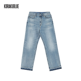 蓝布屋新疆长绒棉怀旧水洗复古百搭舒适全棉牛仔裤 男女TKBLDNM851