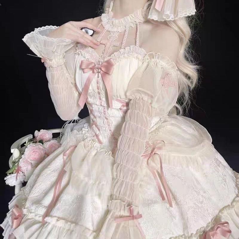 Lolita十字姬 芭蕾舞裙doll洛丽塔挂脖连衣裙