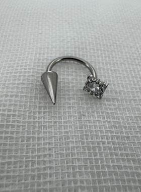 唇环钛合金马蹄环耳骨环耳环M0.9牙口内螺旋CZQY 100162