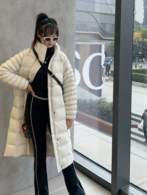 女子冬季保暖防风长款p棉 棉服外套 肥大宽松版fb7671-104