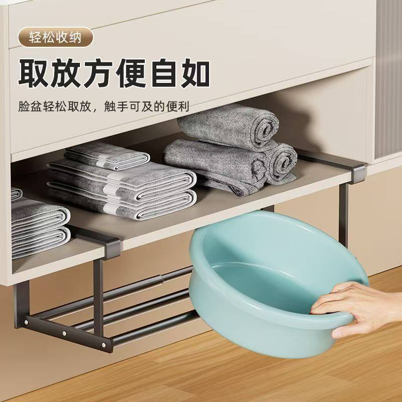 脸盆可伸缩收纳架盆浴室柜下盆架卫生间免打孔洗漱台式铁艺置物架,家庭/个人清洁工具,脸盆架,淘宝优惠券,粉丝福利购,淘宝优惠卷
