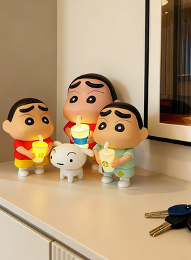 蜡笔小新摆件大号玄关客厅电视柜房间夜灯装饰品新居入户礼品卡通