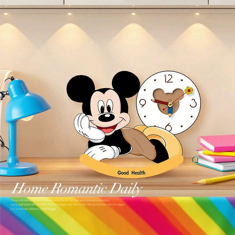 米奇不倒翁时钟桌面摆件玄关客厅电视柜房间装饰品可爱治愈系小众