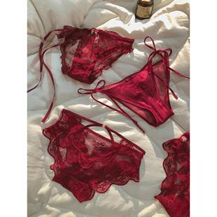 法式绑带本命年系带女士蕾丝红色内裤女2025新款纯欲内衣性感女款