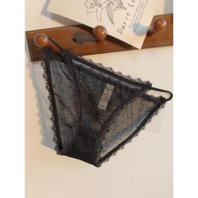 日系2025新款秋冬蕾丝内裤女性感网纱薄款纯棉裆低腰细带三角裤女