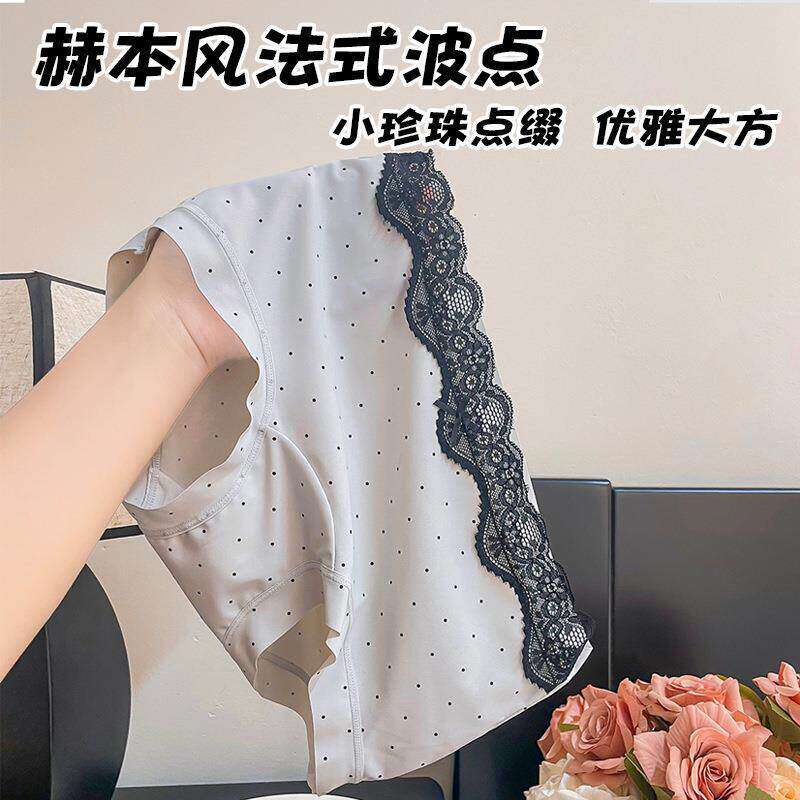 赫本风法式波点性感蕾丝花