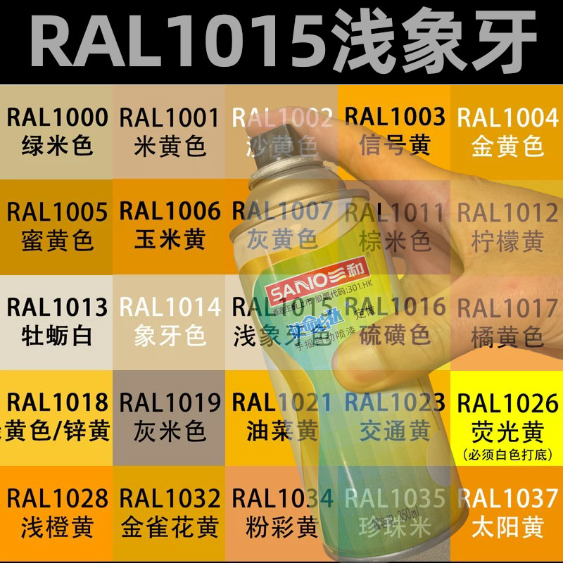 三和劳尔定做黄色喷漆RAL1015浅象牙1014象牙色翻新手摇自动喷漆