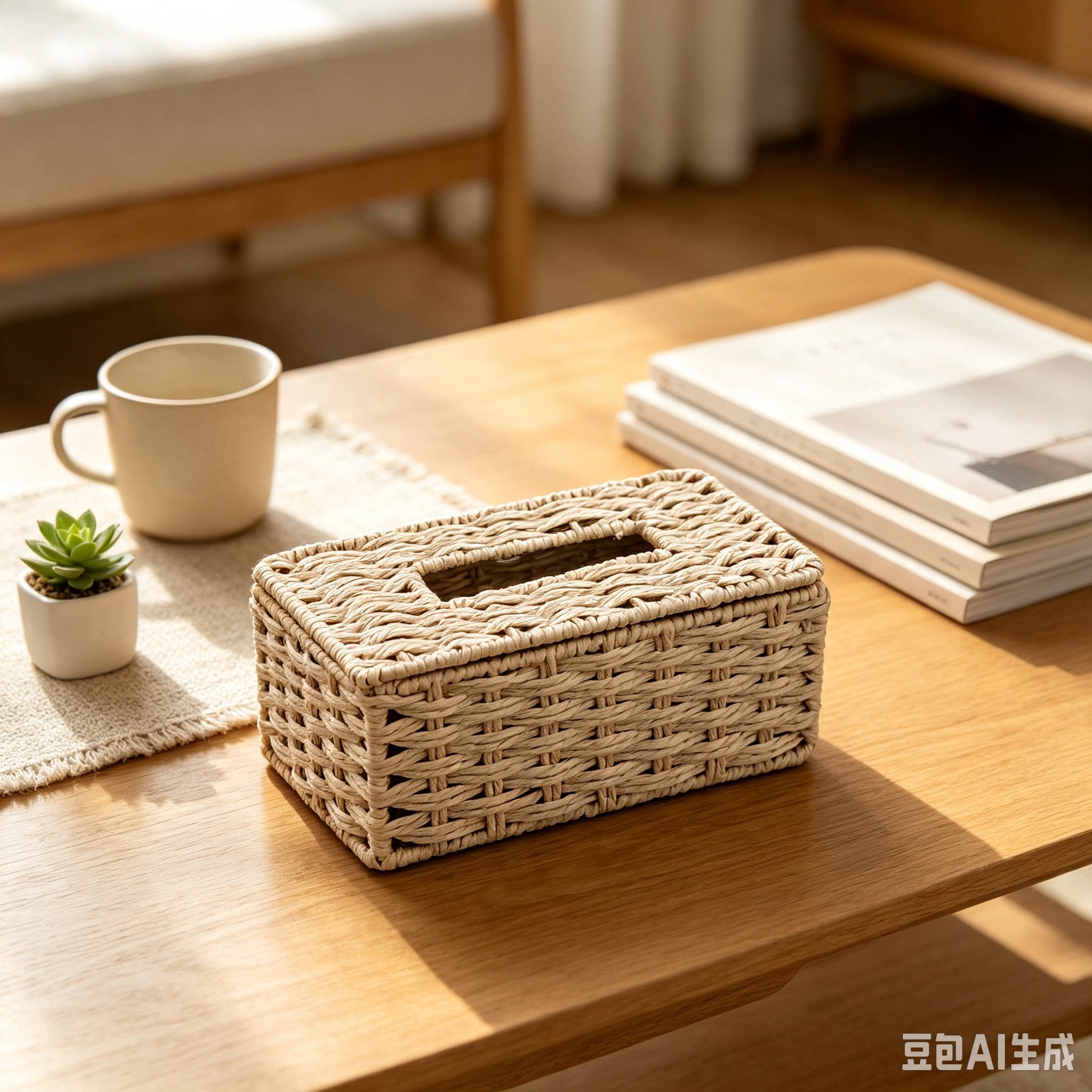 手工仿藤草编织纸巾盒家用客厅车载纸抽盒纸巾盒餐巾纸茶几抽纸盒