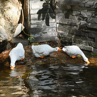 户外仿真可达鸭摆件水缸小溪池塘可爱鸭子雕塑模型庭院景观装饰品