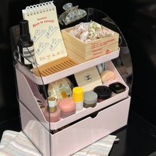 化妆品收纳盒桌面高级感防尘大容量收纳盒抽屉式拉伸简约2025新款