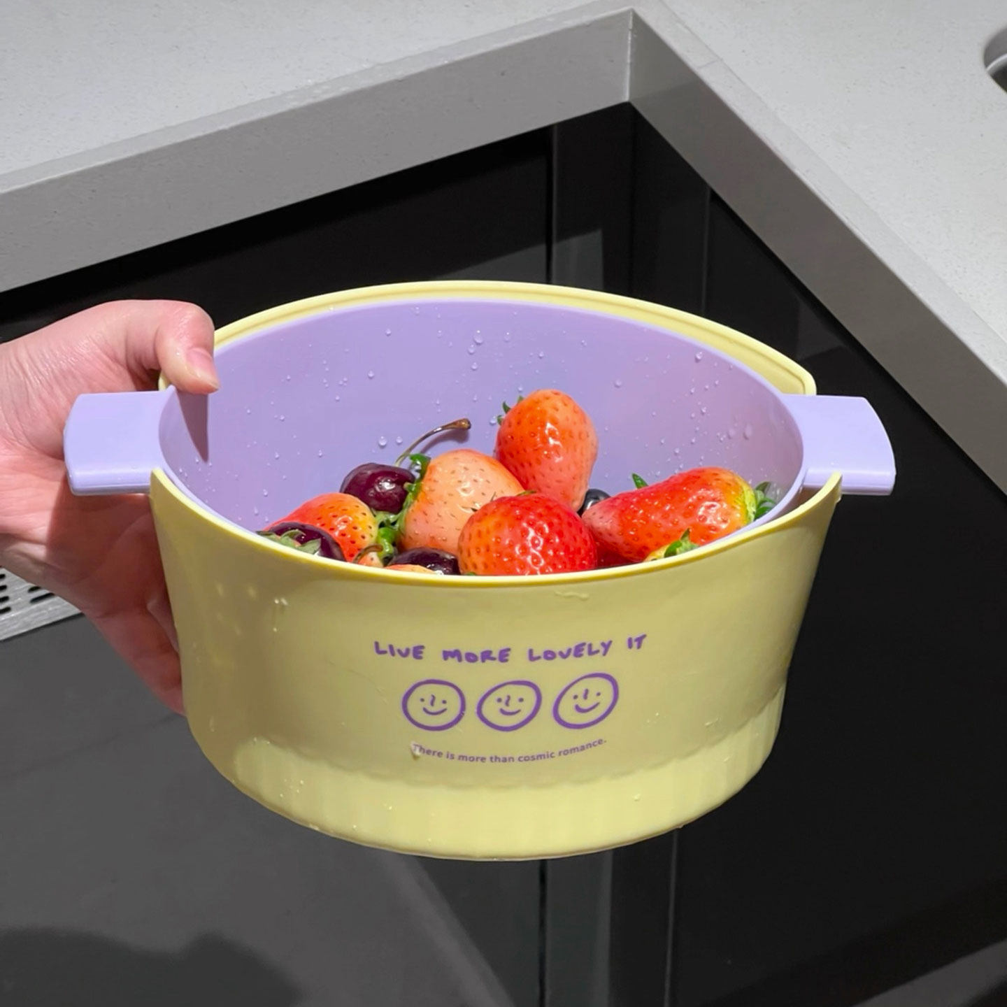 【新家的100个快递】双层洗水果沥水篮洗菜盆厨房用多功能高颜值,餐饮具,洗菜盆/沥水篮/漏水筛,淘宝优惠券,粉丝福利购,淘宝优惠卷