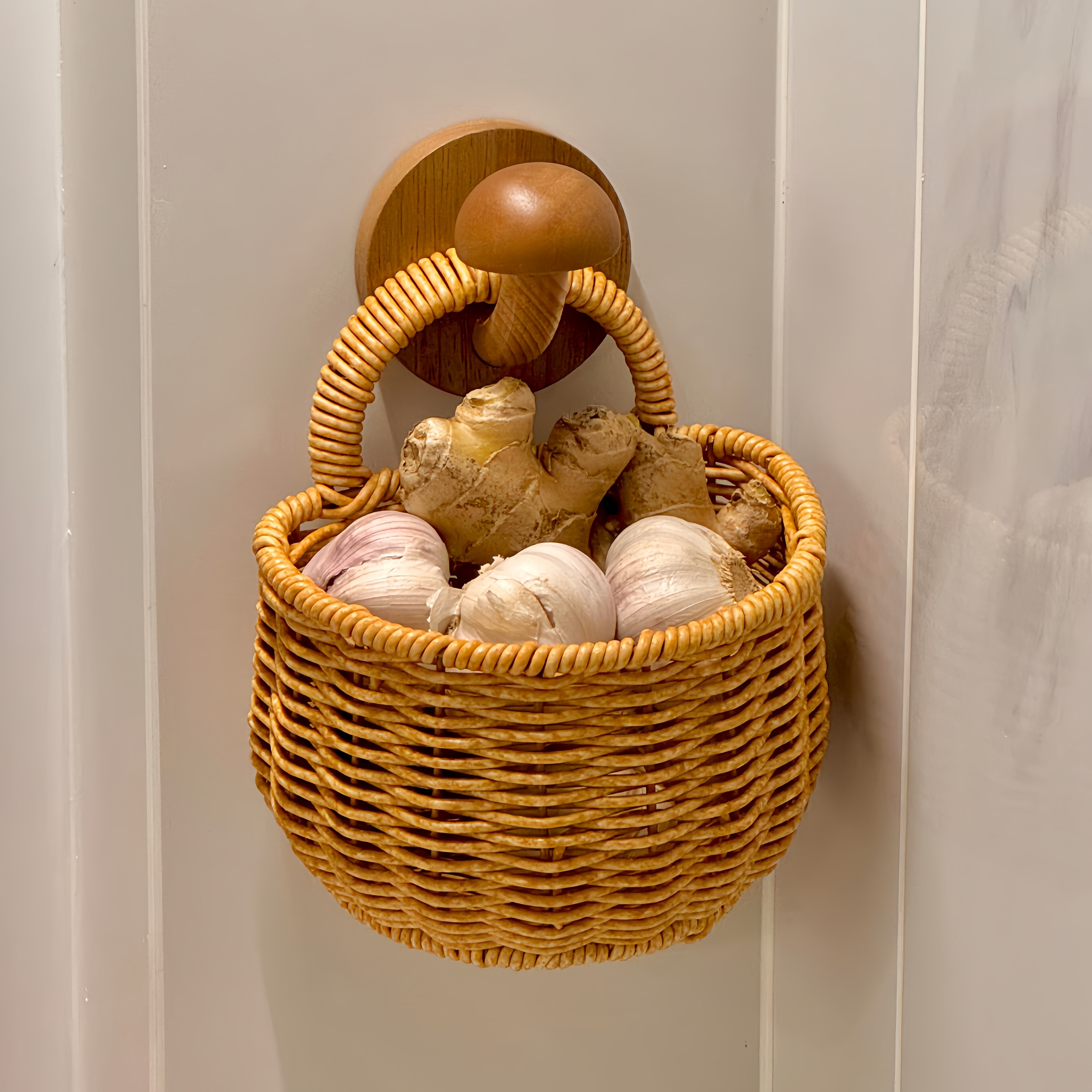 这个收纳篮给葱姜蒜安了个家~