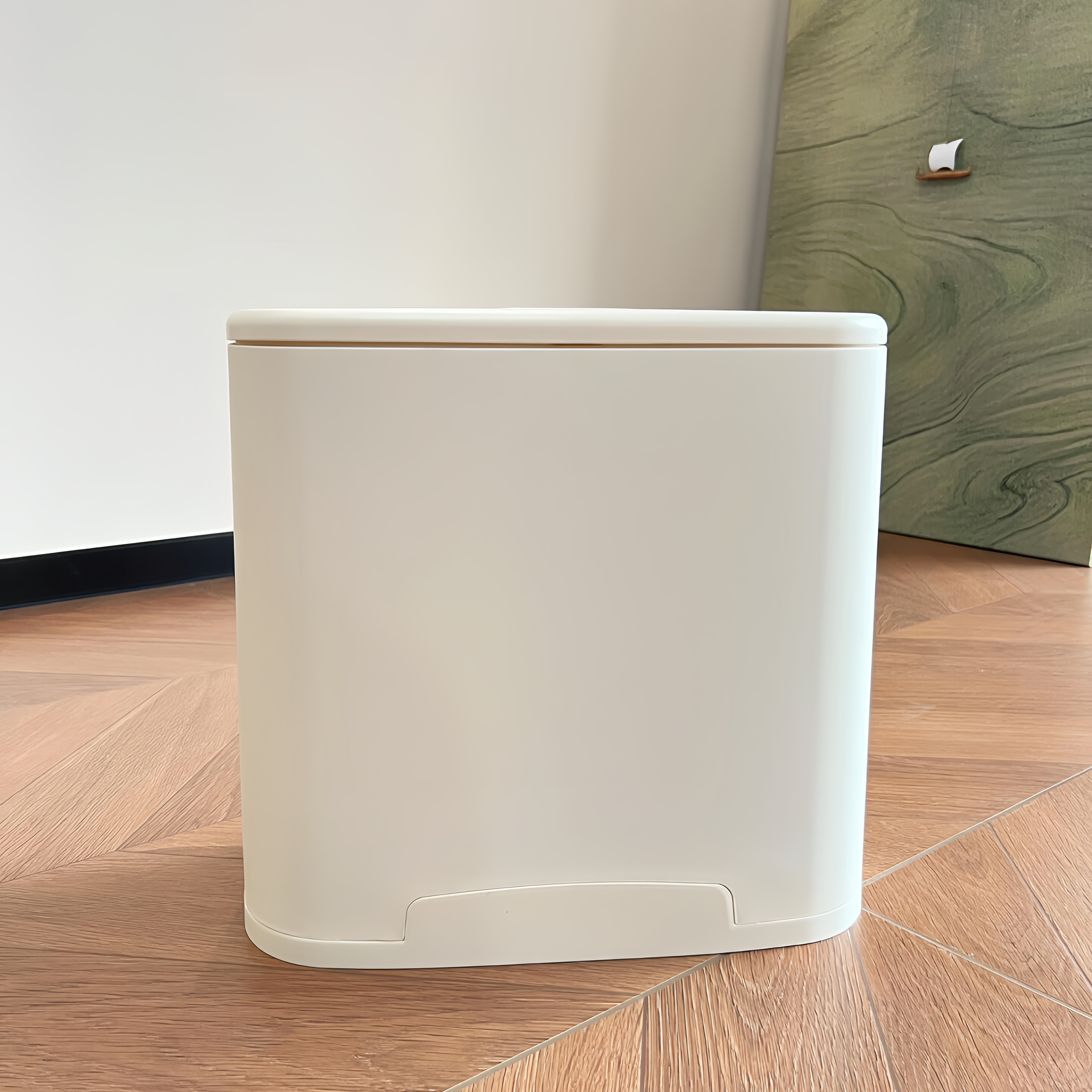 垃圾桶高颜值ins风高端大气上档次厨房卫生间厕所夹缝按压带盖