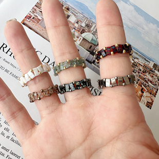 手工串珠戒指百搭气质进口提拉米珠