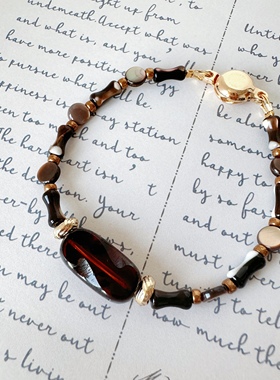 日常小众手链原创马蹄螺捷克珠