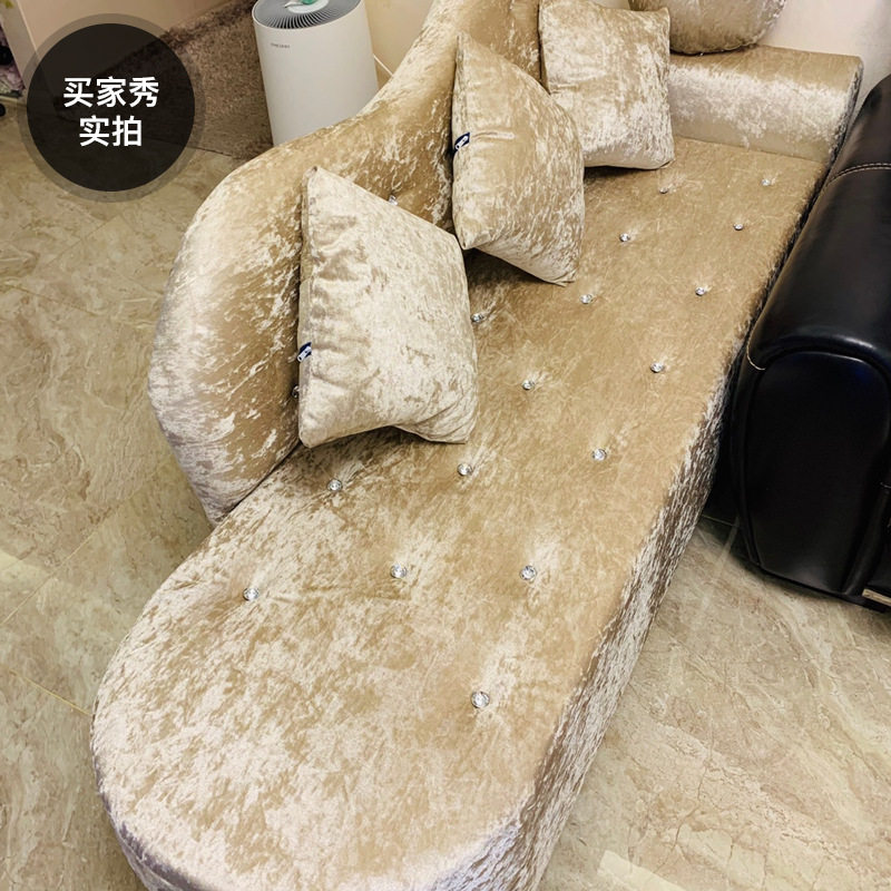 速发欧式贵妃椅型人榻店铺小沙发懒人布艺沙发小户美卧室沙发椅贵