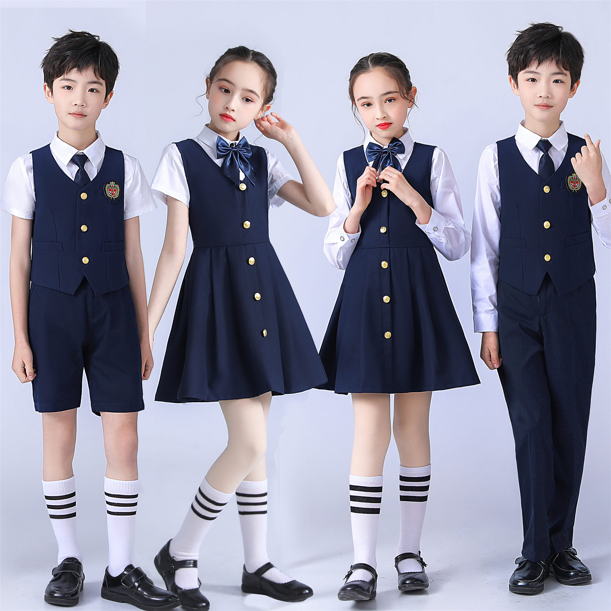 速发幼儿园园服中小学生班服校服儿童合唱服朗诵演出服毕业照服装