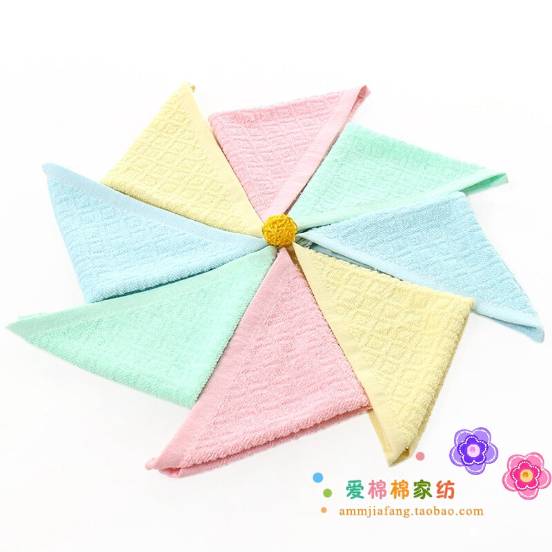现货速发3IGP【10条装30x30】幼儿园小毛巾口水垫背巾厚方巾素色