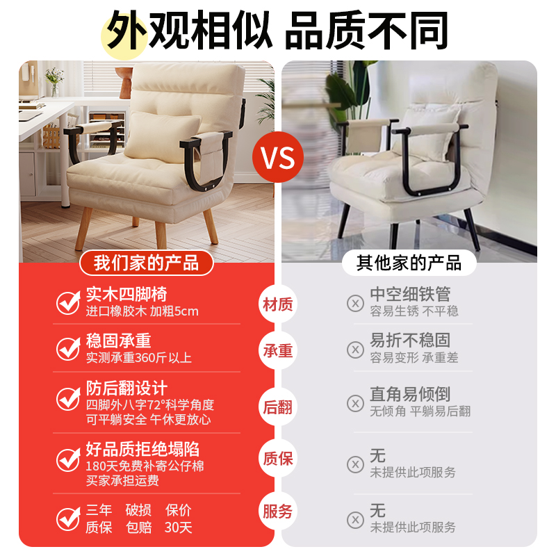 速发折叠床午休办公室午睡躺椅单人床两用椅可躺可坐靠背沙发座椅