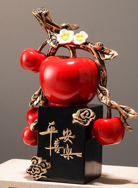 速发新中式平安喜乐乔柿如意摆件展示柜客装电视柜酒柜厅饰品柿迁