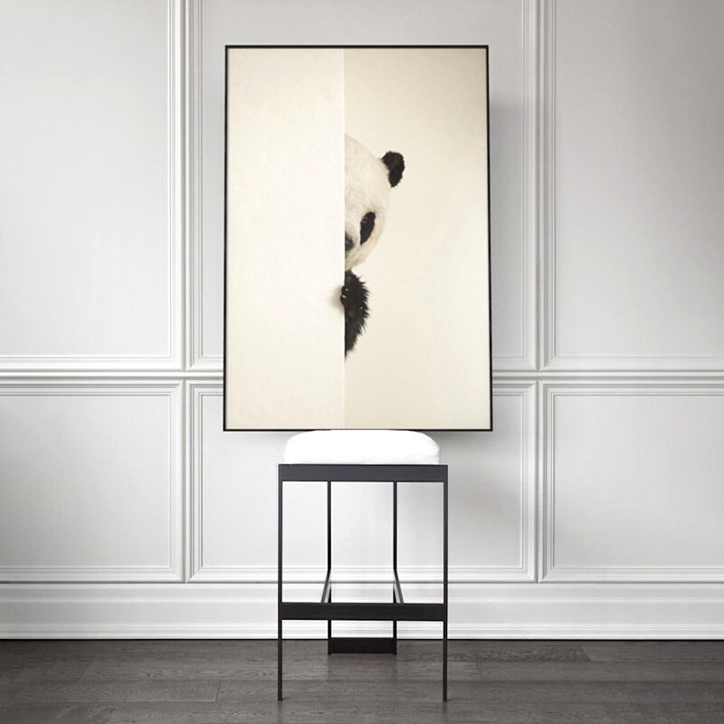 现货速发熊猫 入户进门小动物装饰画客厅书房玄关柜挂画走廊过道