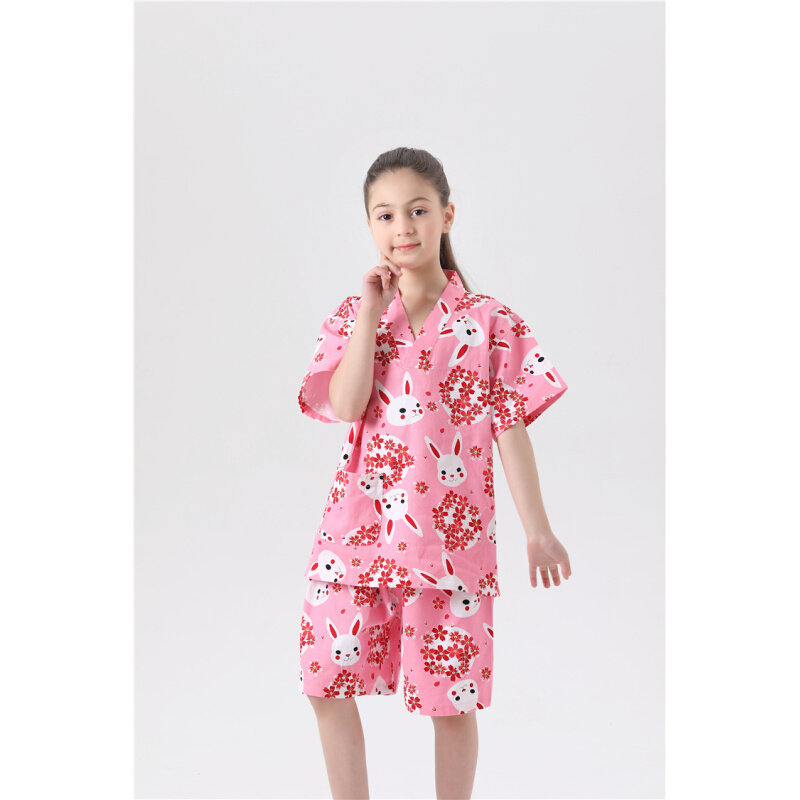 现货速发9ZRT儿童款汗蒸服火烈鸟睡衣桑拿服儿童装洗浴兔子娃娃浴