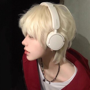 速发假发男短发微分碎盖白金色常松自然蓬生男士 日男全头套式