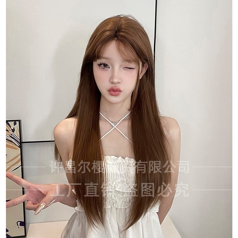 速发樱尔【布偶】假发然字蕾丝长直发圆脸lita自一全头套