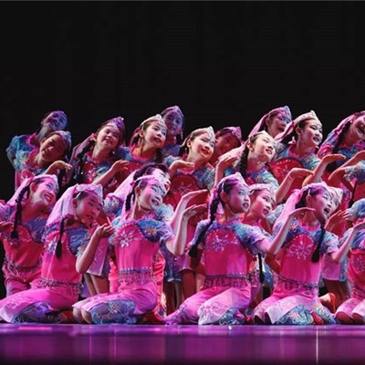 速发小荷花采演对服出风蹈服六一回族演出服新款儿童古典舞表演服