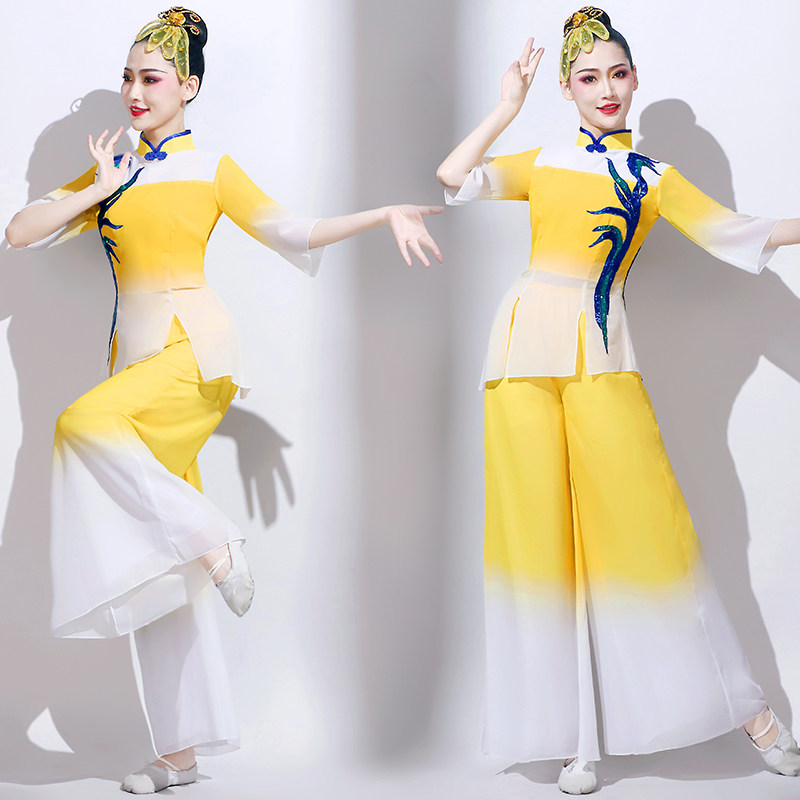 速发古典舞蹈剧目黄河水从我家门前过演舞服飘逸集体扇子出秧歌服