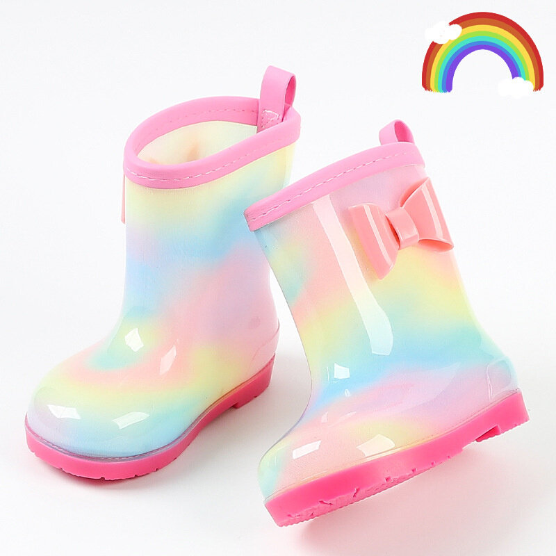 现货速发宝宝雨鞋女款儿童防滑雨靴雨衣套装男童可爱幼儿园女童小