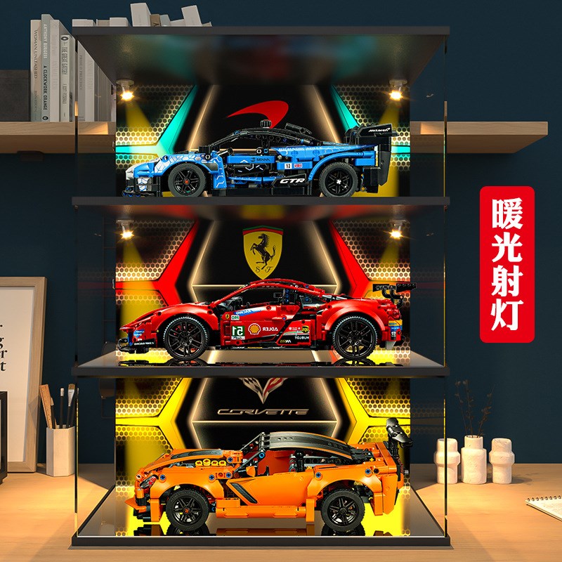 速发展示盒42凯2420迈5伦42121克尔维特积木收纳防尘罩