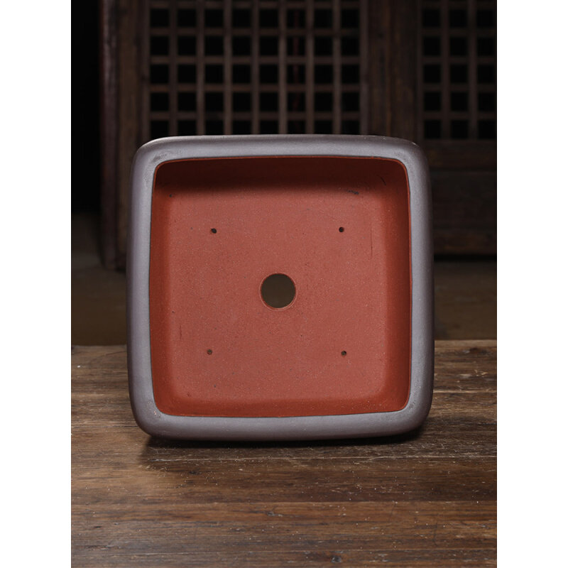 现货速发宜兴紫砂花盆精品盆景盆四方形长方形花盆马槽创意花盆风