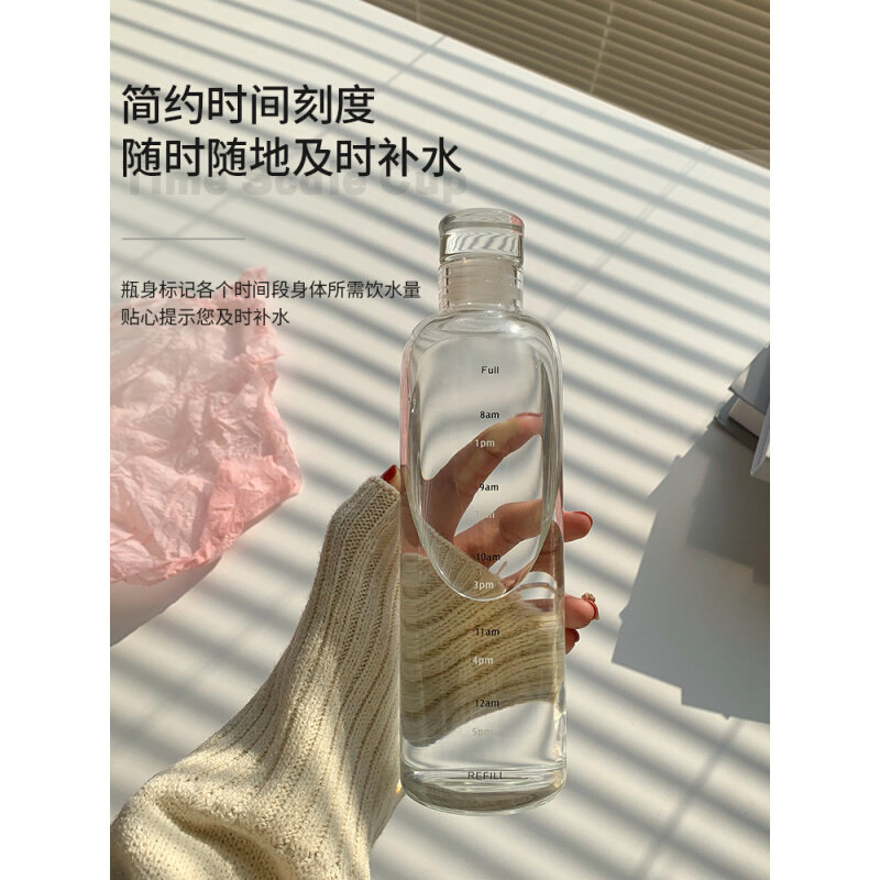 现货速发ZZ8N大容量透明凉水壶高硼硅玻璃耐高温家用冷萃杯时间刻