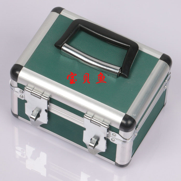 速发24款印章盒票据箱 绿色 双锁 收纳盒银行专用金属盒子归纳