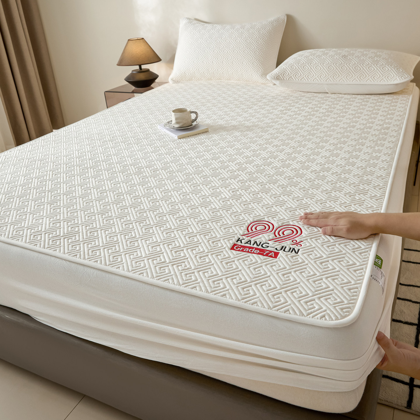 A类纯棉床笠新疆长绒棉花床罩防滑席梦思床垫保护套全棉床褥垫子